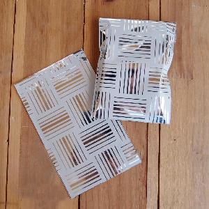 Silver Box Stripes 4x5 Adhesive Merchandise Bag - 4"W x 5 3/8"