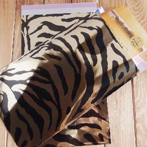 Gold and Black Zebra 7 " x 13 1/8" Adhesive Merchandise Bag -  7 " x 13 1/8"