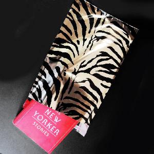 Gold and Black Zebra 9 " x 15" Adhesive Merchandise Bag - 9 " x 15"