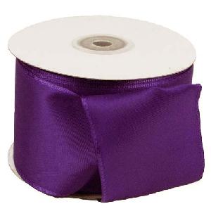 Eggplant Taffeta Ribbon with Wired Edge -  2.5" x 25Y