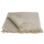 Linen Sheet with Fringed Edge