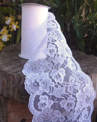 White Lace Ribbon - 6" x 10Y