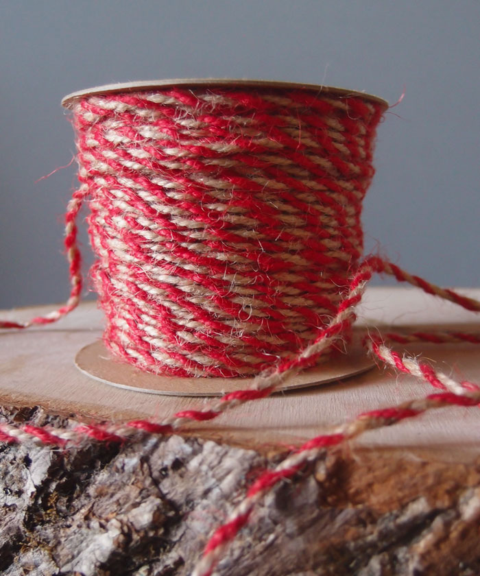 Red Two-Tone Jute Twine (2.5mm)