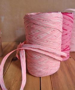 Upscale Raffia Pink & White - 5mm x 50 meters