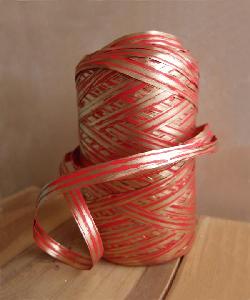 Upscale Raffia Red & Gold - 5mm x 50 meters