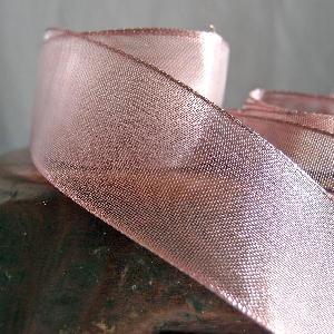 Rose Gold Metallic Mesh w/ Wired Ribbon - 1 1/2" x 25 yards