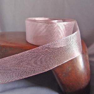 Rose Gold Metallic Mesh w/ Wired Ribbon - 1" x 25 yards