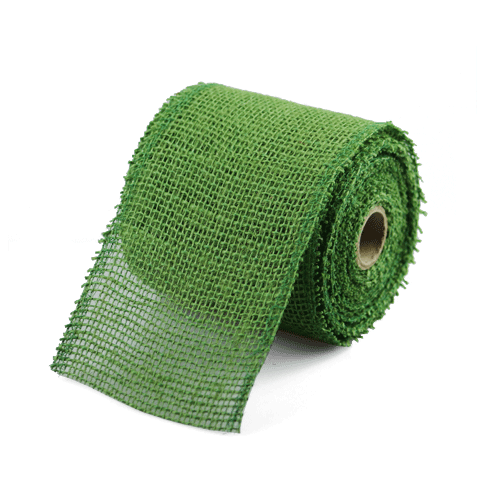 Green Jute Burlap Ribbon - 4" x 10Y Individually packed. 3 pcs minimum.