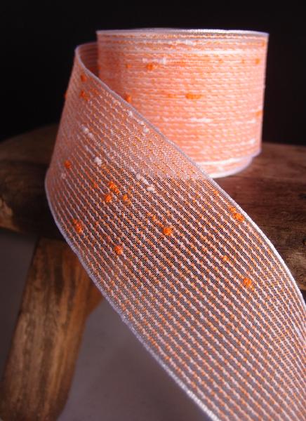 Orange Tufted Cotton Twine Ribbon   - 1.5" x 25Y