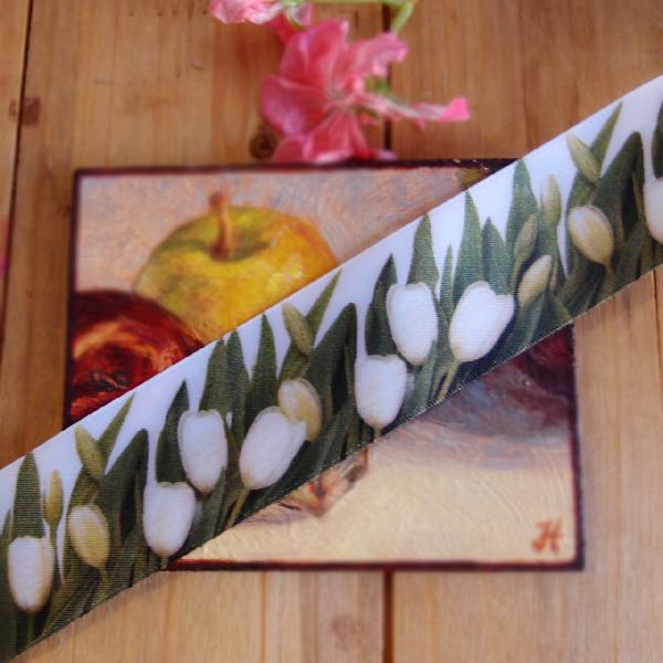 Tulip Printed Satin Ribbon - 1 ½” x 10 meters