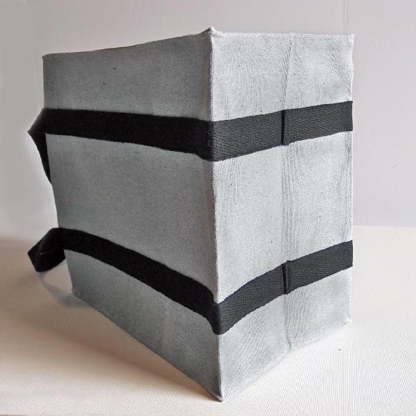 Gray Recycled Canvas Tote with Black Band - 12"W x 12"H x 7 3/4"D