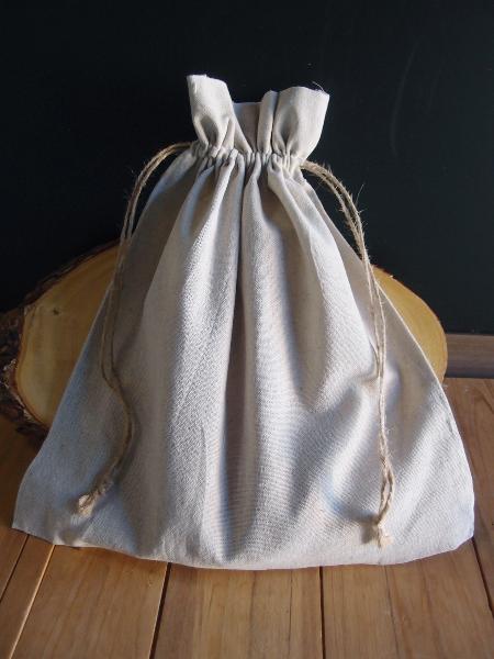 Linen Bag with Jute Cord - 12" x 14"