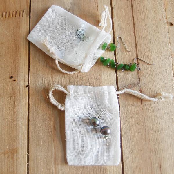 Natural Muslin Bags with Drawcord 2x3 - 2" x 3" 
