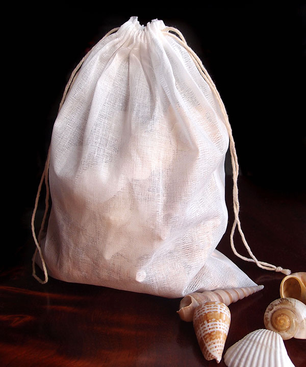 Natural Muslin Bags with Cotton Drawstring 8x10 - 8" x 10"