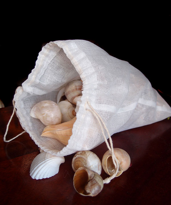 Natural Muslin Bags with Cotton Drawstring 8x10 - 8" x 10"