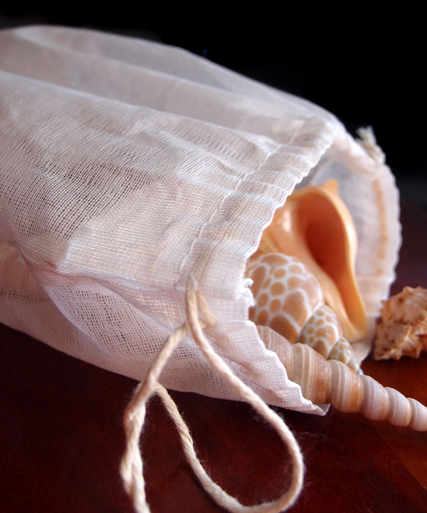 Natural Muslin Bags with Cotton Drawstring 8x12 - 8" x 12"