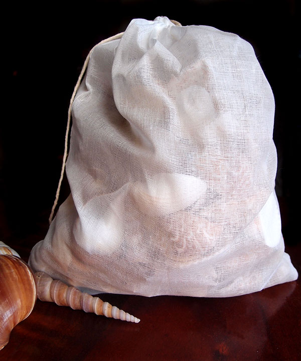 Natural Muslin Bags with Cotton Drawstring 10x12 - 10" x 12"