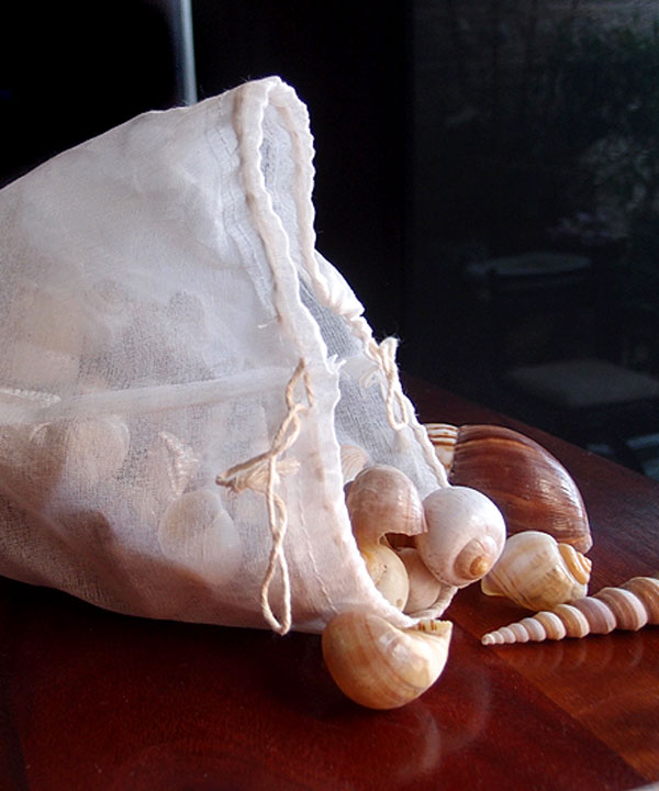 Natural Muslin Bags with Cotton Drawstring 10x12 - 10" x 12"