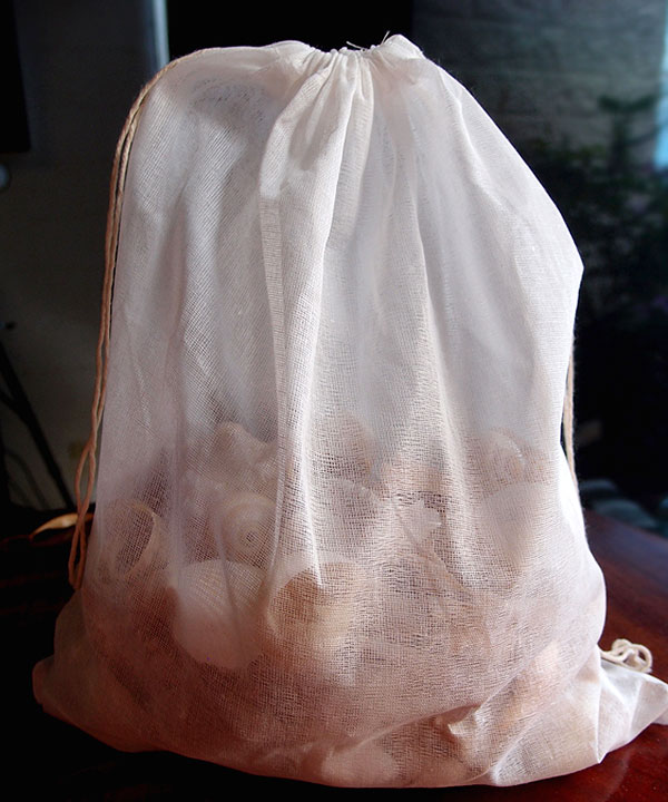 Natural Muslin Bags with Cotton Drawstring 12x14 - 12" x 14"