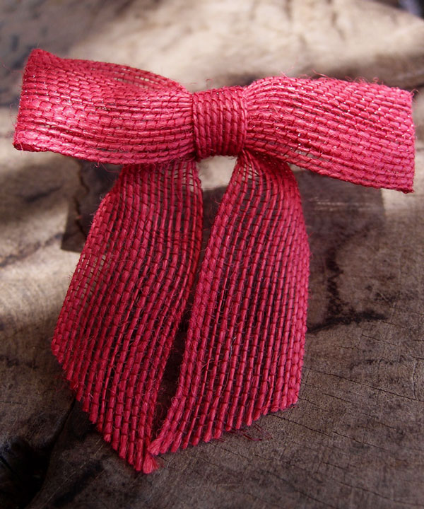 Red Jute Pre-tied Bow