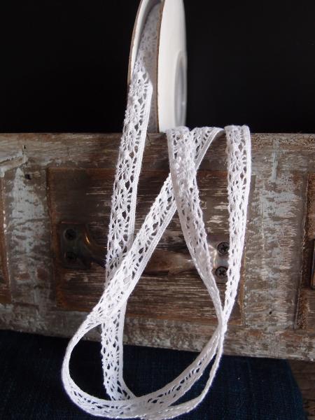 White Cotton Lace Ribbon - 3/8" x 10Y