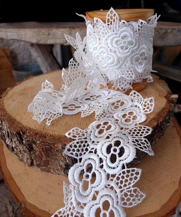 Embroidery Floral Lace Ribbon - 3" x 5Y