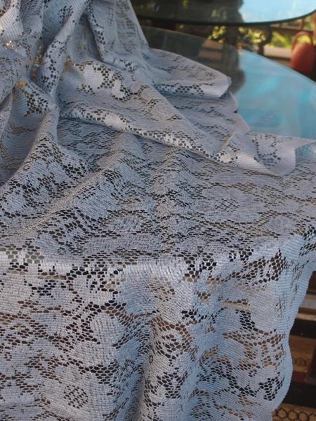 Pewter Grey Floral Lace Overlay  - 54" x 54"