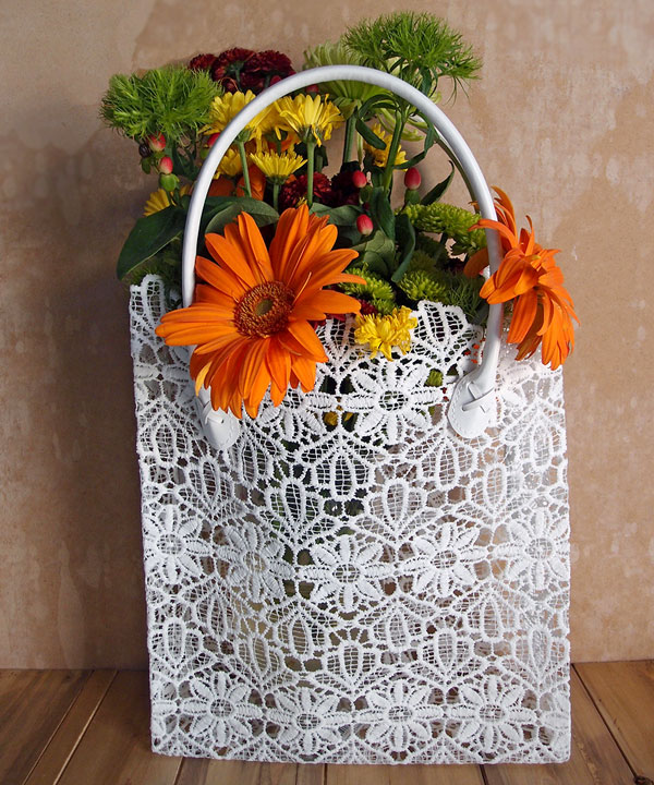 Stiffened Lace Tote Bag