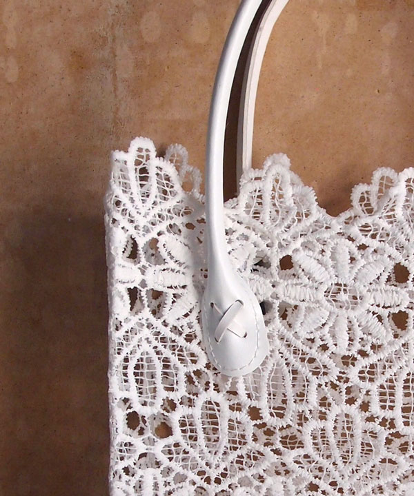 Stiffened Lace Tote Bag