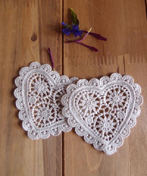 Crochet Lace Heart Doily