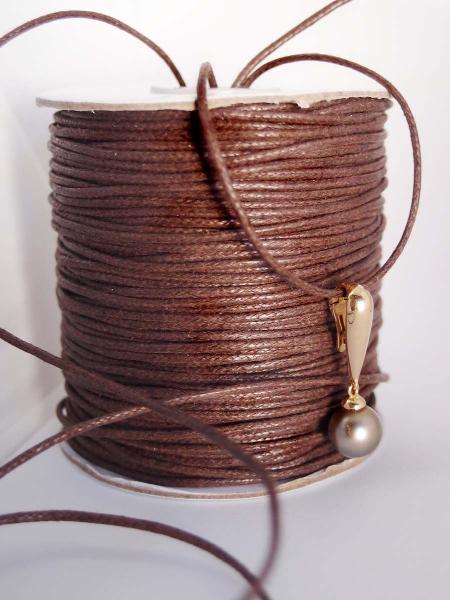 Dark Brown Waxed Cotton Cord - 1.5mm x 100y