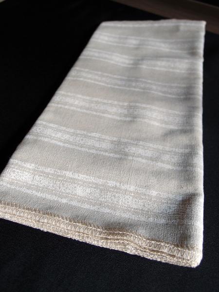 Linen Table Runner White Stripes with Selvage Edge - Linen Runner with White Stripes 14-1/2" x 108"