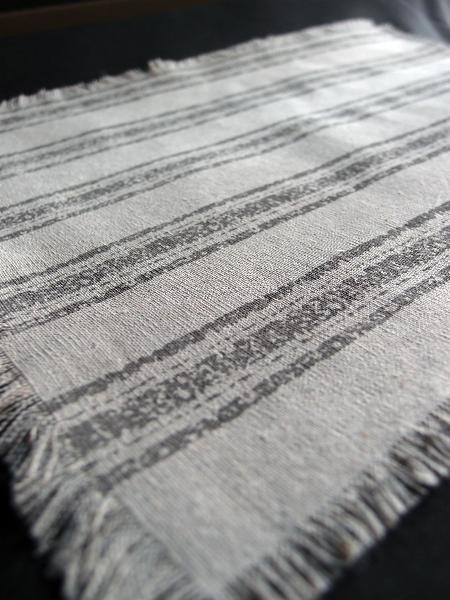 Linen Place Mat Pewter Gray Stripes - 15.5" x 11.5"