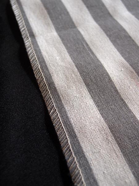 Linen Table Runner Solid Pewter Gray Stripes Selvage Edge - Linen Runner with Solid Pewter Stripes 19" x 108"