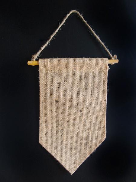 Burlap Hanging Wall Pennant Banners - 6" x 10"