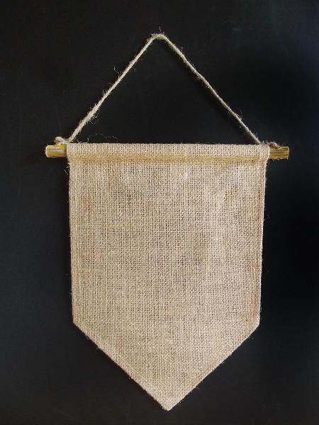 Burlap Hanging Wall Pennant Banners - 8" x 12"   