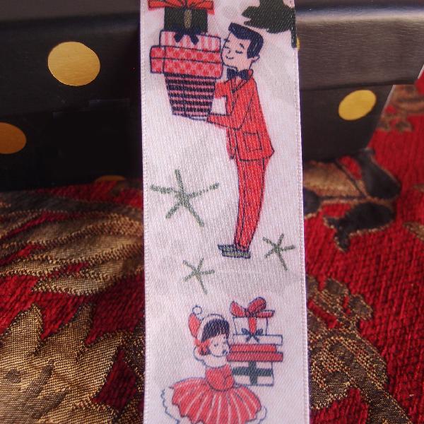 Vintage Retro Christmas Ribbon  - 1.5" x 10.9 yards