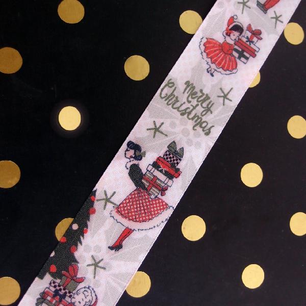 Vintage Retro Christmas Ribbon  - 1.5" x 10.9 yards