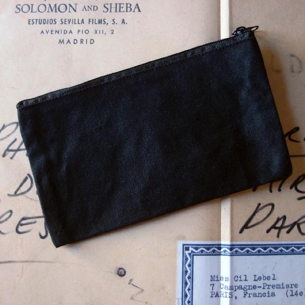 Black Recycled Canvas Zipper Bag - 9.25" W x 5" H 