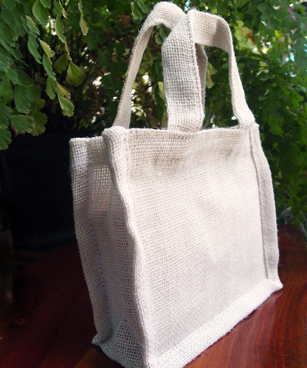 Small Gusset Jute Bags - 7" x 6" x 2"