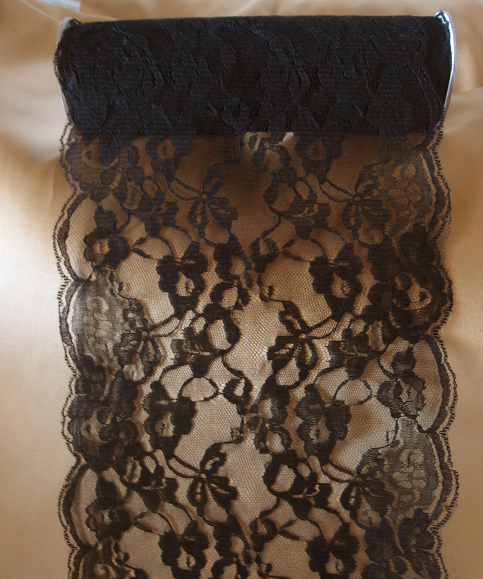 Black Chantilly Lace Runner - 14" x 10Y
