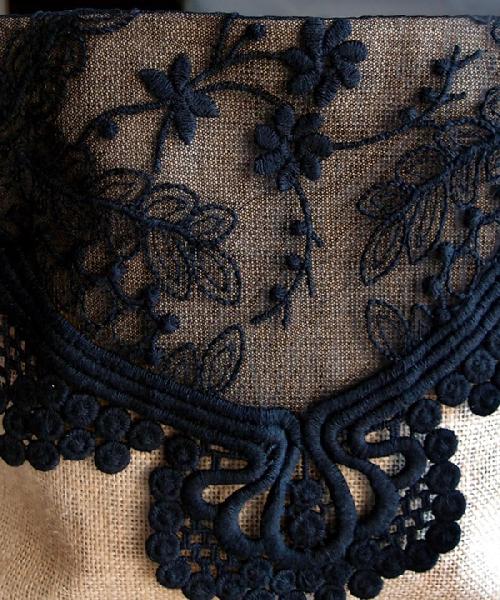 Black Lace Table Runner 12" x 74" - 12" x 74"