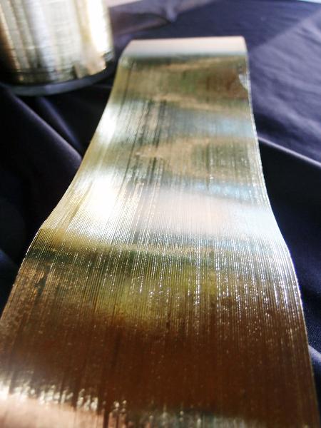 Gold Metallic Aspidistra Leaf Ribbon - 4.25" x 50Y