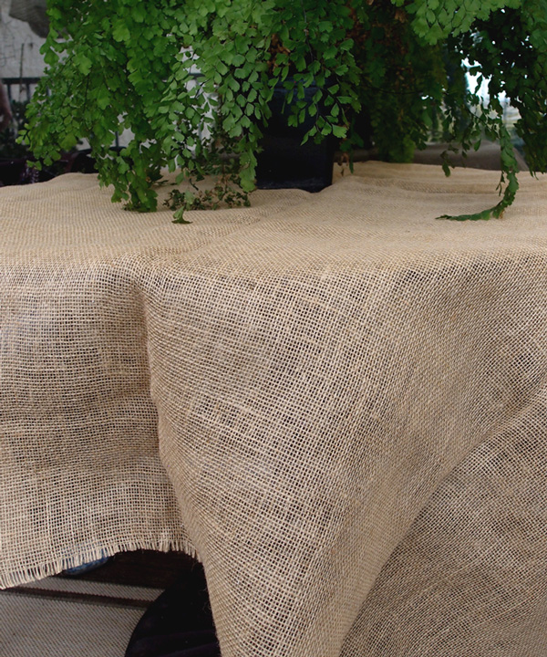 Jute Table Cover with Fringed Edge - 54" x 54"