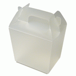 White Frosted PP Box with Gabled Handle - 144 pc/ case