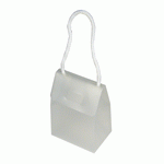 White Frosted PP Satchel Favor Box with Rope Handle