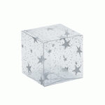 Clear Square Box with Silver Stars