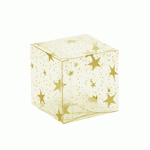 Clear Square Box with Gold Stars