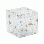 Clear Square Box with Gold Stars
