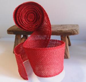 Red Burlap Jute Ribbon 3 Inch Wide - 3" x 10Y